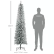 Karácsonyfa 210 cm, LED égősor, művilágítás, lángálló, fém talp, zöld