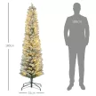 Karácsonyfa 180 cm, LED égősor, művilágítás, lángálló, fém talp, zöld