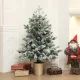 Karácsonyfa fenyőtobozokkal, hófödte, lángálló, stabil, Ø60 x 100M cm, zöld/arany