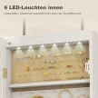 Ékszerszekrény LED tükörrel, fali szekrény, fali/ajtós rögzítés, MDF