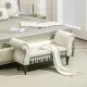  Polsterbank, Sitzbank, Vintage-Design, bis 150 kg, 117x40x58 cm, Beige