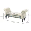  Polsterbank, Sitzbank, Vintage-Design, bis 150 kg, 117x40x58 cm, Beige