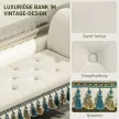  Polsterbank, Sitzbank, Vintage-Design, bis 150 kg, 117x40x58 cm, Beige