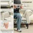  Polsterbank, Sitzbank, Vintage-Design, bis 150 kg, 117x40x58 cm, Beige