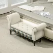  Polsterbank, Sitzbank, Vintage-Design, bis 150 kg, 117x40x58 cm, Beige