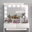 Frisiertisch mit beleuchtetem Spiegel, Schubladen, 3 Lichtoptionen, 10 Glühbirnen, moderner Schminktisch in Weiß