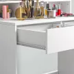 Frisiertisch mit beleuchtetem Spiegel, Schubladen, 3 Lichtoptionen, 10 Glühbirnen, moderner Schminktisch in Weiß