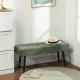 Kárpitozott pad kordbársony huzattal, ágypad fém lábakkal, cipőpad 100 x 36 x 45 cm Zöld
