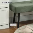 Kárpitozott pad kordbársony huzattal, ágypad fém lábakkal, cipőpad 100 x 36 x 45 cm Zöld