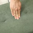 Kárpitozott pad kordbársony huzattal, ágypad fém lábakkal, cipőpad 100 x 36 x 45 cm Zöld