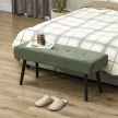 Kárpitozott pad kordbársony huzattal, ágypad fém lábakkal, cipőpad 100 x 36 x 45 cm Zöld