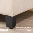 Kárpitozott pad tárolóhellyel, gombos díszítéssel, 120 kg-ig, 125 x 49 x 41,5 cm, bézs