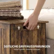 Tárolóláda zsanéros fedéllel, játékdoboz biztonsági zsanérokkal, rusztikus barna