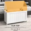 Aufbewahrungsbox Aufbewahrunskiste Spielzeugtruhe, MDF, 2 Griffe, 81 x 40 x 46 cm, Weiß