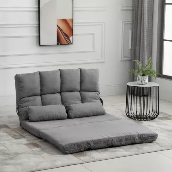   Padlófotel, fekvőfotel dönthető funkcióval, állítható háttámla, ülőpárna, relaxációs szék tévénézéshez, olvasáshoz, meditációs szék, laza kanapé, olvasószék meditációhoz, jógához, irodához, szürke