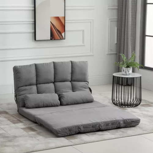 Padlófotel, fekvőfotel dönthető funkcióval, állítható háttámla, ülőpárna, relaxációs szék tévénézéshez, olvasáshoz, meditációs szék, laza kanapé, olvasószék meditációhoz, jógához, irodához, szürke