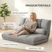 Padlófotel, fekvőfotel dönthető funkcióval, állítható háttámla, ülőpárna, relaxációs szék tévénézéshez, olvasáshoz, meditációs szék, laza kanapé, olvasószék meditációhoz, jógához, irodához, szürke