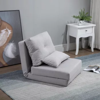    Bodensessel Klappmatratze Schlafmatte, 2-in-1-Design, abnehmbares Kissen, 60 x 80 x 56 cm, Grau