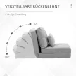  Bodensessel Klappmatratze Schlafmatte, 2-in-1-Design, abnehmbares Kissen, 60 x 80 x 56 cm, Grau