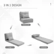 Bodensessel Klappmatratze Schlafmatte, 2-in-1-Design, abnehmbares Kissen, 60 x 80 x 56 cm, Grau