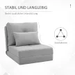  Bodensessel Klappmatratze Schlafmatte, 2-in-1-Design, abnehmbares Kissen, 60 x 80 x 56 cm, Grau