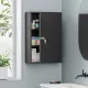 Wand-Medizinschrank, Badezimmerschrank mit 3 Regalböden, 2 Schlüsseln, 40 x 18 x 60 cm, Schwarz