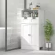  Badezimmerschrank mit 2 Schubladen, Tür, 60 x 30 x 109 cm, Weiß
