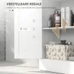  Badezimmerschrank mit 2 Schubladen, Tür, 60 x 30 x 109 cm, Weiß