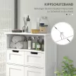  Badezimmerschrank mit 2 Schubladen, Tür, 60 x 30 x 109 cm, Weiß