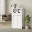  Badezimmerschrank mit 2 Schubladen, Tür, 60 x 30 x 109 cm, Weiß