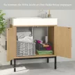  Badezimmerunterschrank, im Boho-Design, Badezimmerschrank, Rattan-Elemente, mit U-Ausschnitt, Eiche
