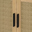  Badezimmerunterschrank, im Boho-Design, Badezimmerschrank, Rattan-Elemente, mit U-Ausschnitt, Eiche