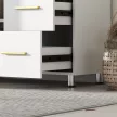 Fürdőszobai mosdószekrény, 3 szintes kivitel, MDF, farostlemez, fehér