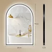 LED fürdőszobai tükör 60 x 90 cm világítással, első és hátsó világítással, memória funkcióval, érintőkapcsolóval, fekete