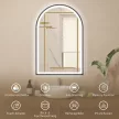 LED fürdőszobai tükör 60 x 90 cm világítással, első és hátsó világítással, memória funkcióval, érintőkapcsolóval, fekete