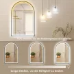 LED fürdőszobai tükör 60 x 90 cm világítással, első és hátsó világítással, memória funkcióval, érintőkapcsolóval, fekete