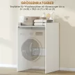  Badezimmerschrank Nischenschrank mit offen Regal, Badschrank für Badezimmer, kleine Räume, 64 x 60 x 97,5 cm, Weiß