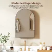 Fürdőszobai tükrös szekrény, íves fürdőszobaszekrény 180°-os ajtóval, 3 polccal, fémből, fekete, 50 x 12 x 76 cm