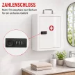 Falra szerelhető gyógyszeres szekrény kombinációs zárral, 3 szintes, zárható elsősegélyszekrény acélból, fehér