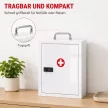 Falra szerelhető gyógyszeres szekrény kombinációs zárral, 3 szintes, zárható elsősegélyszekrény acélból, fehér
