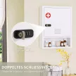Falra szerelhető gyógyszeres szekrény kombinációs zárral és kulccsal, 3 szintes, zárható, fehér