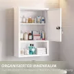 Falra szerelhető gyógyszeres szekrény kombinációs zárral és kulccsal, 3 szintes, zárható, fehér