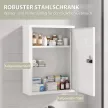 Fali gyógyszeres szekrény, fürdőszobaszekrény számzárral, ajtóval és tárolórekeszekkel, fehér