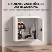 Falra szerelhető elsősegélyszekrény kombinációs zárral, 2 szintes rozsdamentes acél elsősegélyszekrény, fehér