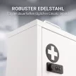 Falra szerelhető elsősegélyszekrény kombinációs zárral, 2 szintes rozsdamentes acél elsősegélyszekrény, fehér