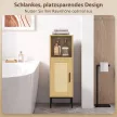 Fürdőszobaszekrény, keskeny, szabadon álló fürdőszobaszekrény állítható polccal, natúr felülettel