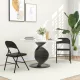  2er-Set Klappstühle, Tragbare Bürostühle, Metallbeine, Faltstuhl für Büro, Empfang, Wartezimmer, Kunstleder, Schwarz