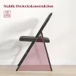  2er-Set Klappstühle, Tragbare Bürostühle, Metallbeine, Faltstuhl für Büro, Empfang, Wartezimmer, Kunstleder, Schwarz