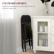  2er-Set Klappstühle, Tragbare Bürostühle, Metallbeine, Faltstuhl für Büro, Empfang, Wartezimmer, Kunstleder, Schwarz