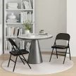  2er-Set Klappstühle, Tragbare Bürostühle, Metallbeine, Faltstuhl für Büro, Empfang, Wartezimmer, Kunstleder, Schwarz